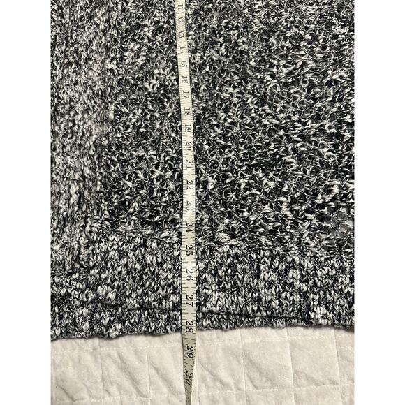 Abercrombie & Fitch Loose Knit Open Cardigan One-Size Black White Short Sleeve - Picture 5 of 6